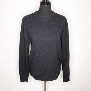 YMC charcoal gray black confetti wool silk blend sweater size Small